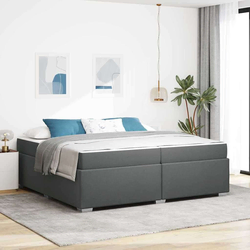 vidaXL Konstrukcija postelje Temno siva 200 x 200 cm blago