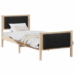 Vidaxl Konstrukcija postelje z vzglavjem Črna 75 x 190 cm blago