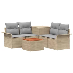 Set sofe 6 pcs 4-Broj sjedala Bež i svijetlo siva