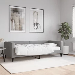 Dnevni krevet s madracem svjetlosivi 90 x 200 cm od tkanine