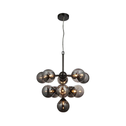 Endon 101147 - Luster na sajli OSCAR 11xG9/18W/230V crna/zadimljena