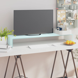 Den Stojalo za TV / ekran stekleno belo 100x30x13 cm
