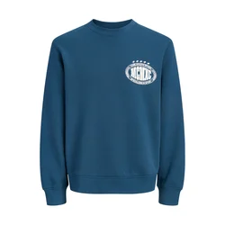 JACK & JONES Majica JCOFADE cijansko modra/bela