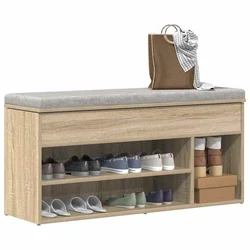 Klupa za cipele boja hrasta 102x30,5x45 cm konstruirano drvo