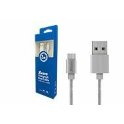 XWAVE Kabl USB2.0 na Micro USB 2M/2A/ aluminium/ upleteni/ srebrni