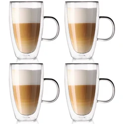 shumee Dvostenski termo kozarec za latte kavo DOUBLE 430 ml 4 kosi.