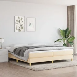 Okvir za krevet s oprugom krem 200x200 cm od tkanine
