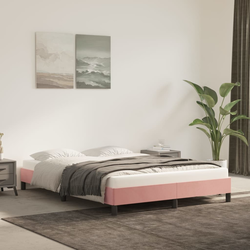 vidaXL Posteljni okvir roza 140x190 cm žamet