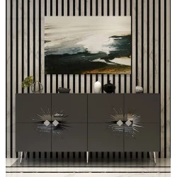 Hanah Home Konzola Nida KB150, 150x75x35 cm, Antracit-srebrne boje