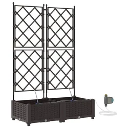 Vidaxl Vrtni lonček 2 szt. Rjava 80 x 40 x 126 cm Plastika