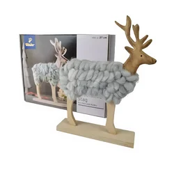 Dekorativna figura Jelen 31 cm od drveta i vunenog filca