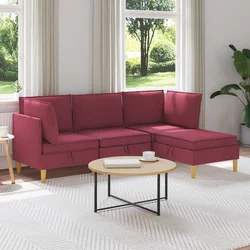 Modularni set sofe sa skladištem 4 pcs Vinska crvena Tkanina