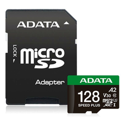 ADATA Micro SDXC 128GB A-Data Class 10 + adapter 180/160 MB/s UD128GUI3V30A2SP-RA1