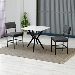 Hanah Home Trpezarijski sto i stolice Dubai, Anthracit-beli
