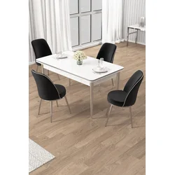 Hanah Home Trpezarijski set, 5 komada, Crni