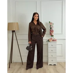 Squareonline Ženske pantalone Cocoa Flow, Braon