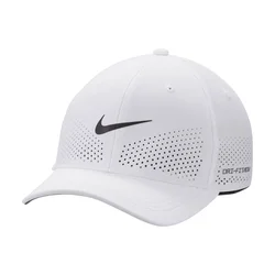 Nike Dri-FIT ADV Rise Structured SwooshFlex Cap - White - Polyester - 50% Recycled Polyester