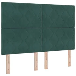 Vidaxl LED Box Spring Postelja Temno zelena 160 x 200 cm Žamet