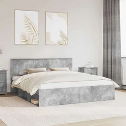 vidaXL vidaXL Konstrukcija postelje Beton 180 x 200 cm Masivno borovo les, (5000103473)
