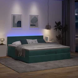Otomanski krevet s madracem i LED 160x200 cm baršunasti