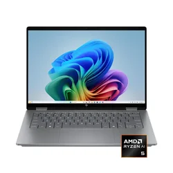HP - OmniBook X Flip 2-in-1 - Copilot+ PC - 14 2K Touch-Screen Laptop - AMD Ryzen AI 5 - 16GB Memory - 512GB SSD - Meteor Silver