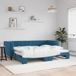 shumee Izvlečna dnevna postelja modra 80x200 cm žamet
