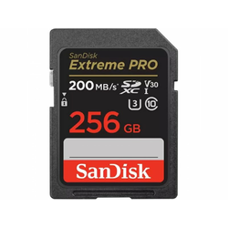 SANDISK SDXC 256GB EXTREME PRO, 200/140 MB/s, UHS-I, C10, U3, V30