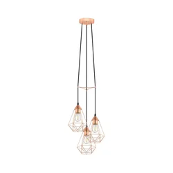 Eglo 78276 - Luster na sajli BYRON 3xE27/60W/230V bakrena