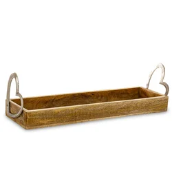 Dekorativni pladenj Wood Collection rjava, srebrna 12x41,5x12