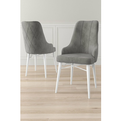 HANAH HOME Set 4 stolice Neta Grey White
