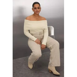 Trendyol Curve Ženska bluza Tbbaw25Af00000, Krem