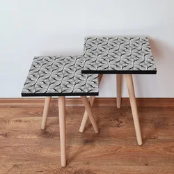 Hanah Home 2SHP222 Pomoćni stočić, 2 komada, Crno-beli