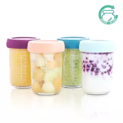 Babymoov Staklene posude za čuvanje hrane Babybols, 4 komada, 220 ml