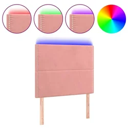 Vidaxl LED posteljno vzglavje roza 100x5x118/128 cm žamet