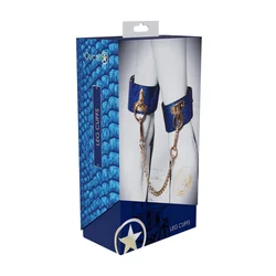 Ouch! Florence Collection Leg Cuffs Blue - Adjustable Bonded Leather OU1000BLU