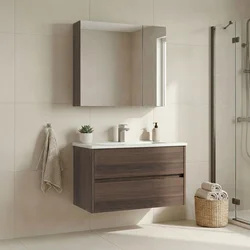 HANAH HOME Kupatilski ormarić sa umivaonikom i ogledalom (2 komada) Side 85 v2 798