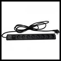 220V razvodni PDU panel 19/1U sa 8 utičnih mesta,prekidač,prenaponska zaštita,kabl 1.8m PDU-8SP-1U