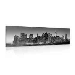 Slika center New Yorka v črnobeli izvedbi - 120x40