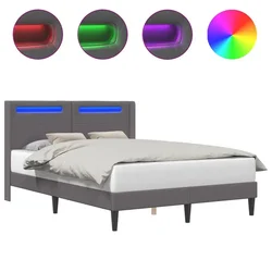 Vidaxl Konstrukcija postelje Siva 120 x 200 cm Umetno usnje