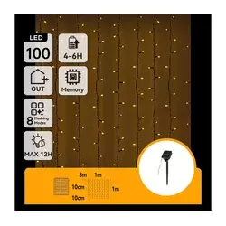 Aigostar - LED solarni niz 100xLED/8 funkcija 4x1m IP65 topla bela