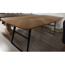 Casa Padrino luxury dining table brown/black 250 x 100 x H. 77 cm - Rectangular kitchen table oak parquet table top - Solid wood dining room furniture - Luxury dining room furniture