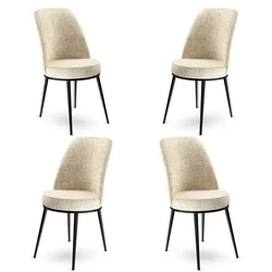 Hanah Home Set stolica Dexa, 45x89x42 cm, 4 komada, Krem-crne
