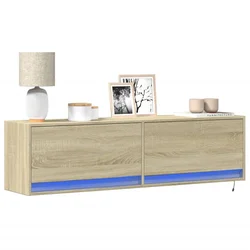 Zidni TV ormarić s LED svjetlima boja hrasta sonome 140x31x38cm