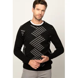 TUDORS Muški džemper Slim Fit crno-sivi