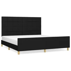 Vidaxl Posteljni okvir brez vzmetnice črn 180x200 cm blago