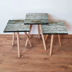 Hanah Home Set klub stočića 3Shp28, 3 komada, Šarena