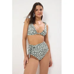 Trendyol Ethnic Patterned Tied High Waist Hipster Core Bikini Bottom