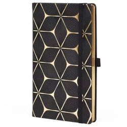 NOTES 13X21CM CRTE 96L S GUMICOM CASTELLI GOLD FLOWER CRNO/ZLATNI
