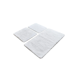 Colorful Cotton Set kupaonskih tepiha FLAT (3 kom) - Bijela