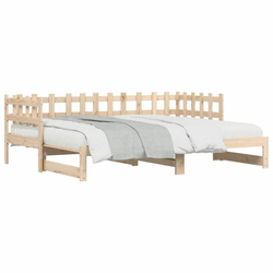 Vidaxl Izvlečna dnevna postelja 2x(90x200) cm trdna borovina